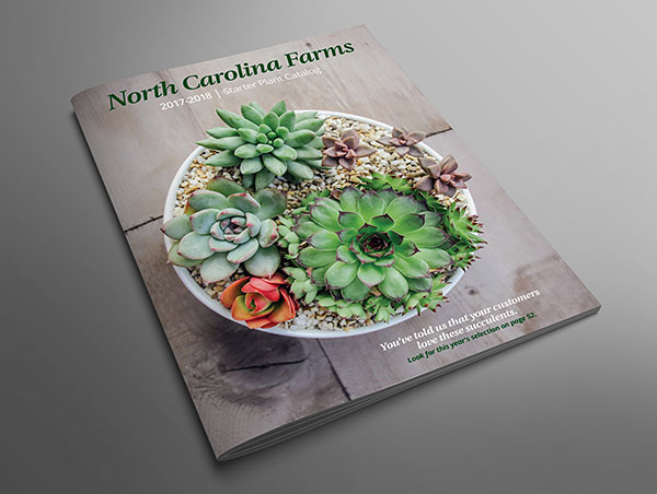 Catalog design showing front cover for North Carolina Farms